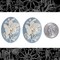 Blue and White Butterfly and Flower Cameos 30mm x 40mm Cameos- Set of Two - CAM178
